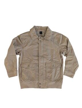 Gap Kids Utility Cotton Lined Bomber Fall Jacket LARGE 10 Khaki Tan Pockets